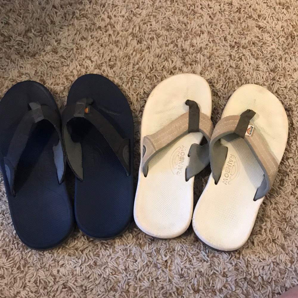 Bundle of 2 Pair of Rainbow Flip Flops!